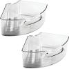 image:imagemDesign Plastic Lazy Susan Cabinet Storage Bin with Front Handle for Kitchen Countertop Pantry Shelf Fridge Organization  Hold Food Drinks Snacks  Ligne Collection  4 Pack  Smoke GraySmoke