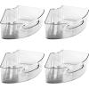 image:imagemDesign Plastic Lazy Susan Cabinet Storage Bin with Front Handle for Kitchen Countertop Pantry Shelf Fridge Organization  Hold Food Drinks Snacks  Ligne Collection  4 Pack  Smoke GraySmoke