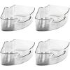 image:imagemDesign Plastic Lazy Susan Cabinet Storage Bin with Front Handle for Kitchen Countertop Pantry Shelf Fridge Organization  Hold Food Drinks Snacks  Ligne Collection  4 Pack  Smoke GraySmoke