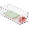 image:imagemDesign Small Plastic Office Storage Container Bins with Handles for Organization in Filing Cabinet Closet Shelf or Desk Drawers Organizer for Notes Pens Pencils Ligne Collection Clear