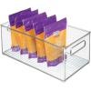 image:imagemDesign Stackable Plastic Food Storage Bin with Handles for Kitchen Pantry Cabinet Refrigerator Freezer  Organizer for Fruit Yogurt Squeeze Pouches  BPA Free 10 Long  Clear146 x 81 x 6