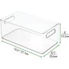 image:imagemDesign Stackable Plastic Food Storage Bin with Handles for Kitchen Pantry Cabinet Refrigerator Freezer  Organizer for Fruit Yogurt Squeeze Pouches  BPA Free 10 Long  Clear146 x 81 x 6