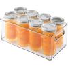 image:imagemDesign Stackable Plastic Food Storage Bin with Handles for Kitchen Pantry Cabinet Refrigerator Freezer  Organizer for Fruit Yogurt Squeeze Pouches  BPA Free 10 Long  Clear146 x 81 x 6