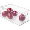 image:imagemDesign Stackable Plastic Food Storage Bin with Handles for Kitchen Pantry Cabinet Refrigerator Freezer  Organizer for Fruit Yogurt Squeeze Pouches  BPA Free 10 Long  Clear146 x 81 x 6