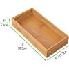 image:imagemDesign Wooden Bamboo Drawer Organizer  12 Long Stackable Storage Box Tray for Kitchen DrawersCabinet  Utensil Silverware Spatula and Flatware Holder  Echo Collection  2 Pack Natural Wood