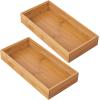 image:imagemDesign Wooden Bamboo Drawer Organizer  12 Long Stackable Storage Box Tray for Kitchen DrawersCabinet  Utensil Silverware Spatula and Flatware Holder  Echo Collection  2 Pack Natural Wood