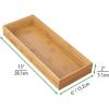 image:imagemDesign Wooden Bamboo Drawer Organizer  15 Long Stackable Storage Box Tray for Kitchen DrawersCabinet  Utensil Silverware Spatula and Flatware Holder  Echo Collection  2 Pack Natural Wood