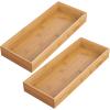image:imagemDesign Wooden Bamboo Drawer Organizer  15 Long Stackable Storage Box Tray for Kitchen DrawersCabinet  Utensil Silverware Spatula and Flatware Holder  Echo Collection  2 Pack Natural Wood