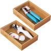 image:imagemDesign Pack of 2 Functional Drawer Organiser  Elegant Bamboo Kitchen Drawer Divider for Cutlery Silverware Utensils  Convenient Drawer Separator  Light Brown152 x 229 x 51 cm