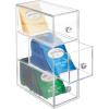 image:imagemDesign Plastic Kitchen Pantry Stackable Storage Organizer Container Station with 3 Drawers for Cabinet Countertop Holds Coffee Tea Sugar Packets Creamers  Lumiere Collection  ClearClear