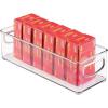 image:imagemDesign Small Plastic Office Storage Container Bins with Handles for Organization in Filing Cabinet Closet Shelf or Desk Drawers Organizer for Notes Pens Pencils Ligne Collection Clear