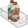 image:imagemDesign Stackable Plastic Food Storage Bin with Handles for Kitchen Pantry Cabinet Refrigerator Freezer  Organizer for Fruit Yogurt Squeeze Pouches  BPA Free 10 Long  Clear10 x 4 x 3