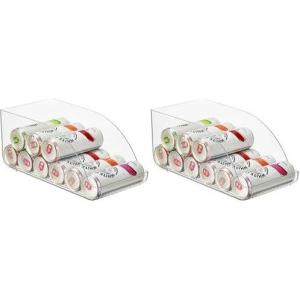 image:imagemDesign Compact Plastic Kitchen and Pantry Storage Organizer Bin for Tall Skinny SodaPop Cans  Kitchen Pantry Refrigerator  Clear14 x 675 x 6 Pack of 2