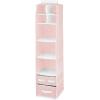 image:imagemDesign Fabric Hanging Organizer  Over Closet Rod Storage  7 Shelves3 Removable Drawers for Baby Nursery or Bedroom Organization Holds Clothes Toys Accessories Jane Collection PinkWhitePinkWhite