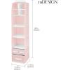 image:imagemDesign Fabric Hanging Organizer  Over Closet Rod Storage  7 Shelves3 Removable Drawers for Baby Nursery or Bedroom Organization Holds Clothes Toys Accessories Jane Collection PinkWhitePinkWhite