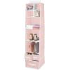 image:imagemDesign Fabric Hanging Organizer  Over Closet Rod Storage  7 Shelves3 Removable Drawers for Baby Nursery or Bedroom Organization Holds Clothes Toys Accessories Jane Collection PinkWhitePinkWhite