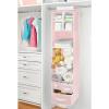 image:imagemDesign Fabric Hanging Organizer  Over Closet Rod Storage  7 Shelves3 Removable Drawers for Baby Nursery or Bedroom Organization Holds Clothes Toys Accessories Jane Collection PinkWhitePinkWhite