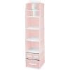 image:imagemDesign Fabric Hanging Organizer  Over Closet Rod Storage  7 Shelves3 Removable Drawers for Baby Nursery or Bedroom Organization Holds Clothes Toys Accessories Jane Collection PinkWhitePinkWhite