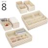 image:imagemDesign Fabric Drawer Organizer Bins KidsBaby Nursery Dresser Closet Shelf Playroom Organization Hold Clothes Toys Diapers Bibs Blankets Set of 4 2 Pack TaupeWhite Polka Dot