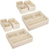 image:imagemDesign Fabric Drawer Organizer Bins KidsBaby Nursery Dresser Closet Shelf Playroom Organization Hold Clothes Toys Diapers Bibs Blankets Set of 4 2 Pack TaupeWhite Polka Dot