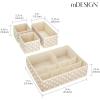 image:imagemDesign Fabric Drawer Organizer Bins KidsBaby Nursery Dresser Closet Shelf Playroom Organization Hold Clothes Toys Diapers Bibs Blankets Set of 4 2 Pack TaupeWhite Polka Dot