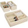 image:imagemDesign Fabric Drawer Organizer Bins KidsBaby Nursery Dresser Closet Shelf Playroom Organization Hold Clothes Toys Diapers Bibs Blankets Set of 4 2 Pack TaupeWhite Polka Dot