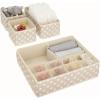 image:imagemDesign Fabric Drawer Organizer Bins KidsBaby Nursery Dresser Closet Shelf Playroom Organization Hold Clothes Toys Diapers Bibs Blankets Set of 4 2 Pack TaupeWhite Polka Dot