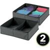image:imagemDesign Set of 2 Canvas Wardrobe Organiser  Storage Box for Drawers and Cupboard with 2 Compartments  Fabric Wardrobe Storage for Socks Underwear etc  Dark Grey