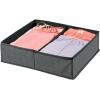 image:imagemDesign Set of 2 Canvas Wardrobe Organiser  Storage Box for Drawers and Cupboard with 2 Compartments  Fabric Wardrobe Storage for Socks Underwear etc  Dark Grey