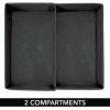 image:imagemDesign Set of 2 Canvas Wardrobe Organiser  Storage Box for Drawers and Cupboard with 2 Compartments  Fabric Wardrobe Storage for Socks Underwear etc  Dark Grey