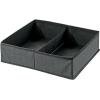 image:imagemDesign Set of 2 Canvas Wardrobe Organiser  Storage Box for Drawers and Cupboard with 2 Compartments  Fabric Wardrobe Storage for Socks Underwear etc  Dark Grey
