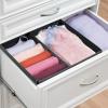 image:imagemDesign Set of 2 Canvas Wardrobe Organiser  Storage Box for Drawers and Cupboard with 2 Compartments  Fabric Wardrobe Storage for Socks Underwear etc  Dark Grey