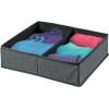 image:imagemDesign Set of 2 Canvas Wardrobe Organiser  Storage Box for Drawers and Cupboard with 2 Compartments  Fabric Wardrobe Storage for Socks Underwear etc  Dark Grey