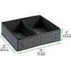 image:imagemDesign Set of 2 Canvas Wardrobe Organiser  Storage Box for Drawers and Cupboard with 2 Compartments  Fabric Wardrobe Storage for Socks Underwear etc  Dark Grey