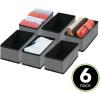 image:imagemDesign Soft Fabric Dresser Drawer and Closet Storage Organizer Bin for Bedroom  Holds Lingerie Bras Socks Leggings Clothes Purses Scarves Lido Collection  6 Pack  Charcoal GrayBlack