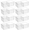 image:imagemDesign Storage Box with 2 Compartments  Practical Clothing Storage Box for The Bedroom  Makeup Accessories and Clothes Organiser  Set of 8  Clear