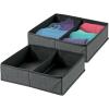 image:imagemDesign Set of 2 Canvas Wardrobe Organiser  Storage Box for Drawers and Cupboard with 2 Compartments  Fabric Wardrobe Storage for Socks Underwear etc  Dark Grey
