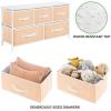 image:imagemDesign 2165 High Steel FrameWood Top Storage Dresser Furniture Unit  5 Removable Fabric Drawers  Wide Bureau Organizer for Bedroom Living Room Closet  Jane Collection Cantaloupe PeachWhite