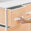image:imagemDesign 2165 High Steel FrameWood Top Storage Dresser Furniture Unit  5 Removable Fabric Drawers  Wide Bureau Organizer for Bedroom Living Room Closet  Jane Collection Cantaloupe PeachWhite