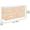 image:imagemDesign 2165 High Steel FrameWood Top Storage Dresser Furniture Unit  5 Removable Fabric Drawers  Wide Bureau Organizer for Bedroom Living Room Closet  Jane Collection Cantaloupe PeachWhite