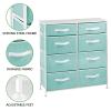 image:imagemDesign 353 High Steel FrameWood Top Storage Dresser Furniture Unit 8 Removable Slim Fabric Drawers  Tall Bureau Organizer for Bedroom Living Room Closet  Jane Collection Turquoise BlueWhite