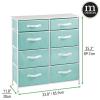 image:imagemDesign 353 High Steel FrameWood Top Storage Dresser Furniture Unit 8 Removable Slim Fabric Drawers  Tall Bureau Organizer for Bedroom Living Room Closet  Jane Collection Turquoise BlueWhite