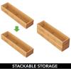 image:imagemDesign Slim Wooden Bamboo Drawer Organizer for Office  12 Long Stackable Storage Box Tray for Desk DrawersCabinet  Junk Drawer and Accessories Organization  Echo Collection 6 Pack Natural Wood