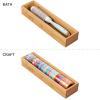 image:imagemDesign Slim Wooden Bamboo Drawer Organizer for Office  12 Long Stackable Storage Box Tray for Desk DrawersCabinet  Junk Drawer and Accessories Organization  Echo Collection 6 Pack Natural Wood