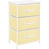 image:imagemDesign Steel Top and Frame Storage Dresser Tower Unit with 3 Removable Fabric Drawers for Bedroom Living Room or Bathroom  Holds Clothes Accessories Jane Collection  Light YellowWhite