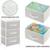 image:imagemDesign Steel Top and Frame Storage Dresser Tower Unit with 3 Removable Fabric Drawers for Bedroom Living Room or Bathroom  Holds Clothes Accessories Jane Collection  Light GrayWhite