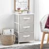 image:imagemDesign Steel Top and Frame Storage Dresser Tower Unit with 3 Removable Fabric Drawers for Bedroom Living Room or Bathroom  Holds Clothes Accessories Jane Collection  Light GrayWhite