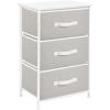 image:imagemDesign Steel Top and Frame Storage Dresser Tower Unit with 3 Removable Fabric Drawers for Bedroom Living Room or Bathroom  Holds Clothes Accessories Jane Collection  Light GrayWhite
