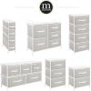 image:imagemDesign Steel Top and Frame Storage Dresser Tower Unit with 3 Removable Fabric Drawers for Bedroom Living Room or Bathroom  Holds Clothes Accessories Jane Collection  Light GrayWhite