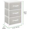 image:imagemDesign Steel Top and Frame Storage Dresser Tower Unit with 3 Removable Fabric Drawers for Bedroom Living Room or Bathroom  Holds Clothes Accessories Jane Collection  Light GrayWhite